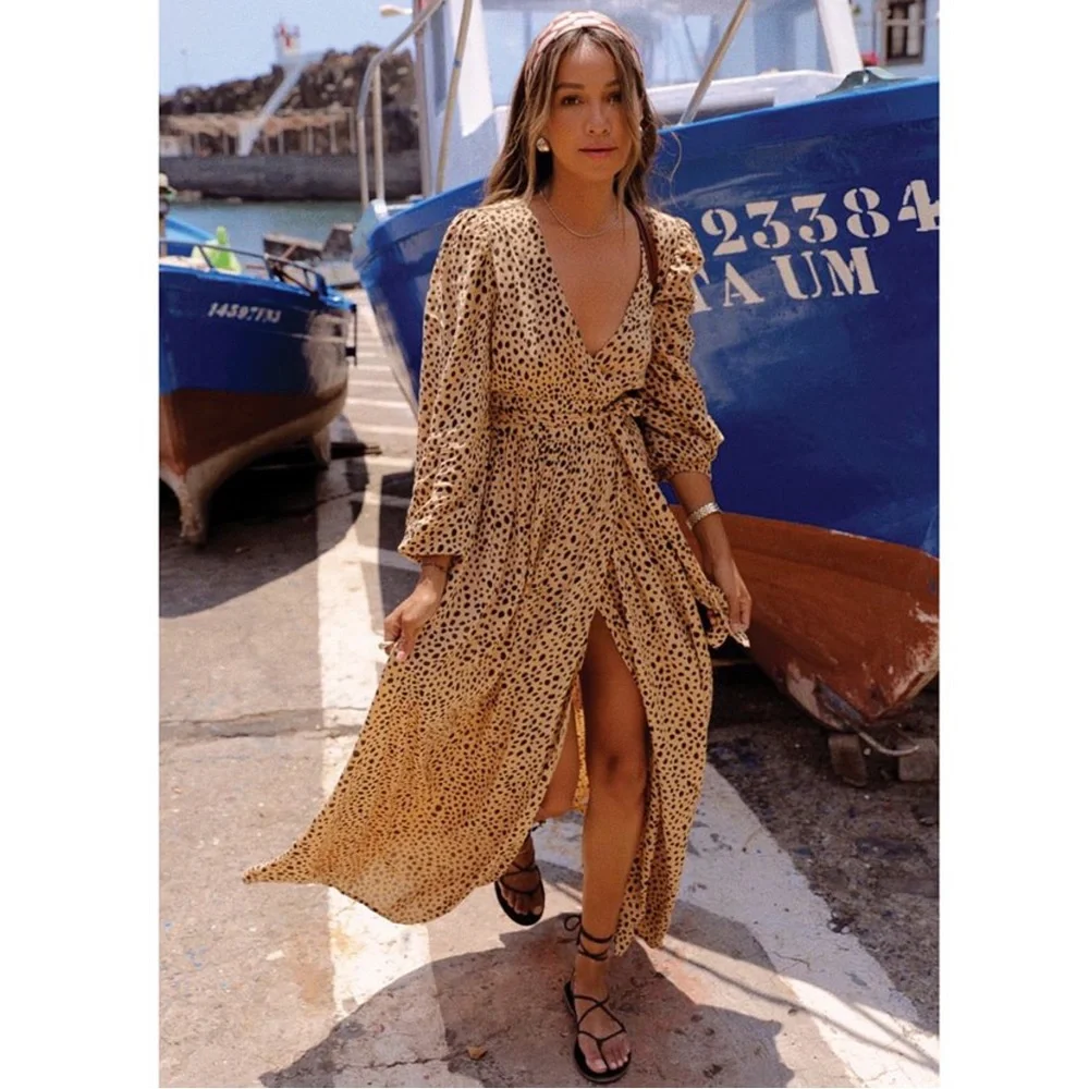 SOLD Billabong Nine Lives Wrap Maxi Dress - Picture 2 of 8